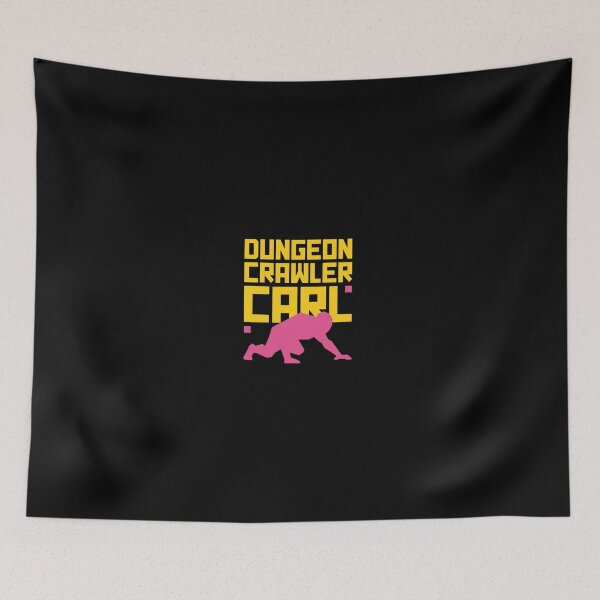 Artikelvorschau, Dungeon Crawler Carl – Blocktypografie & rosa Silhouette entworfen und verkauft von Wear-X.