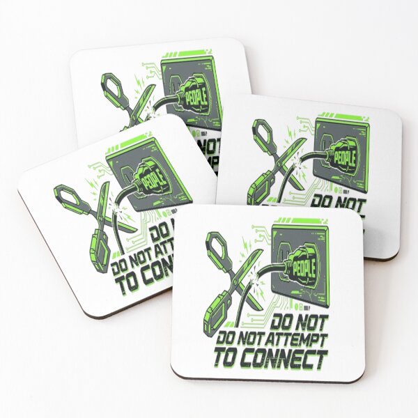 Item preview, Do Not Attempt To Connect Cyberpunk Social Battery Meme designed and sold by LUKOWEAR.