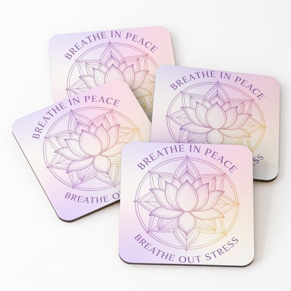 Item preview, Breathe In Peace Breathe Out Stress Lotus Mandala Meditation Poster designed and sold by FestivityFinds.