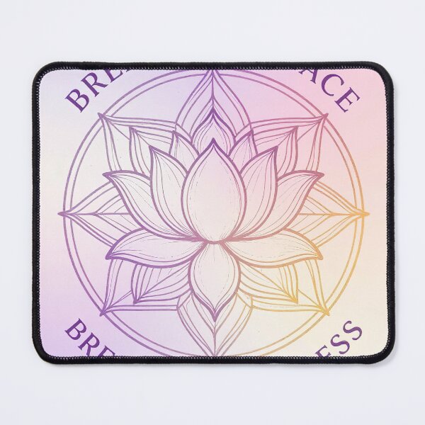 Item preview, Breathe In Peace Breathe Out Stress Lotus Mandala Meditation Poster designed and sold by FestivityFinds.