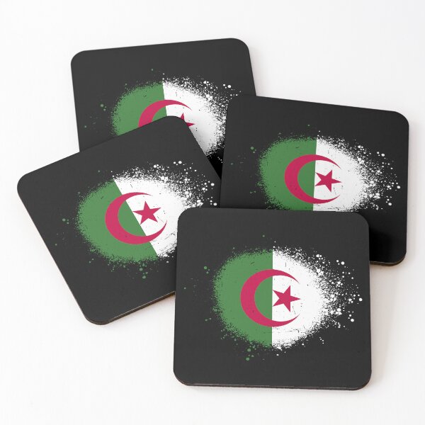 Item preview, Algeria Flag Spray Paint Splatter Style designed and sold by DelfDesign.