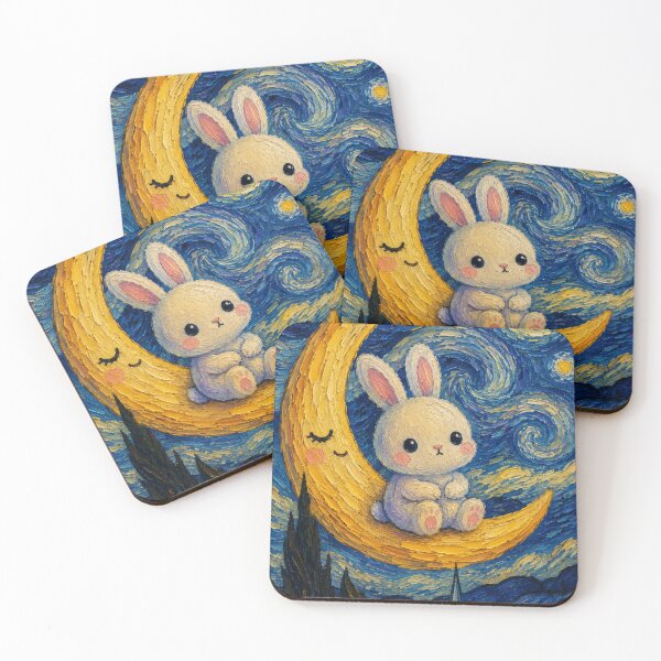 Item preview, Kawaii Rabbit in the Starry Night designed and sold by EsenciaZen.