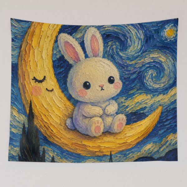 Item preview, Kawaii Rabbit in the Starry Night designed and sold by EsenciaZen.