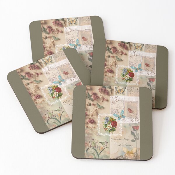 Item preview, Vintage Floral Collage Everlasting Blooms Butterfly Scrapbook designed and sold by Verantia.