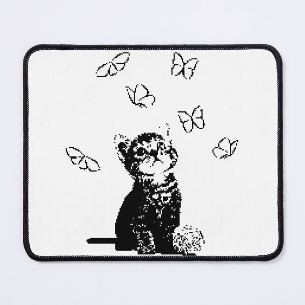 Item preview, Pixel kitten and butterflies designed and sold by ANVivid.