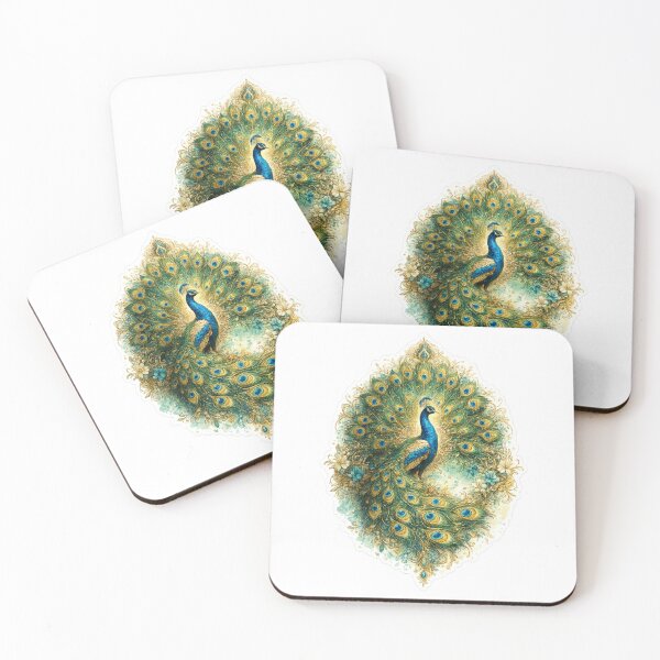 Item preview, Majestic Peacock Floral Die-Cut Sticker | Elegant Watercolor Bird Art designed and sold by Arts121.