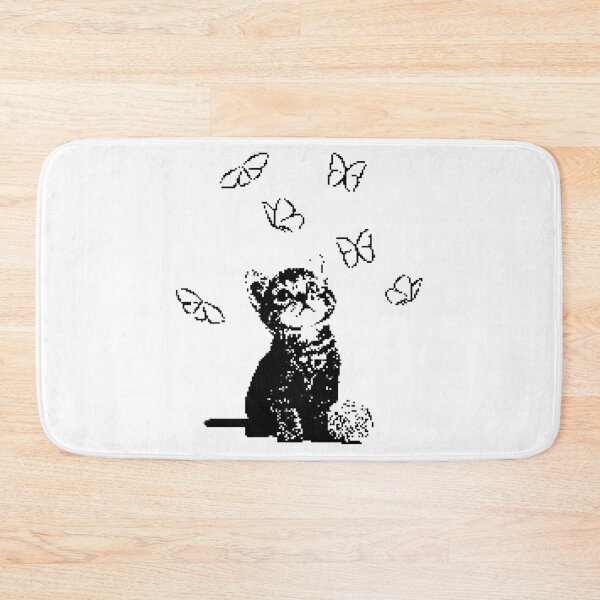 Item preview, Pixel kitten and butterflies designed and sold by ANVivid.