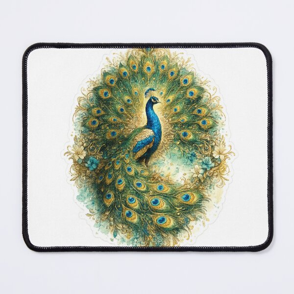Item preview, Majestic Peacock Floral Die-Cut Sticker | Elegant Watercolor Bird Art designed and sold by Arts121.