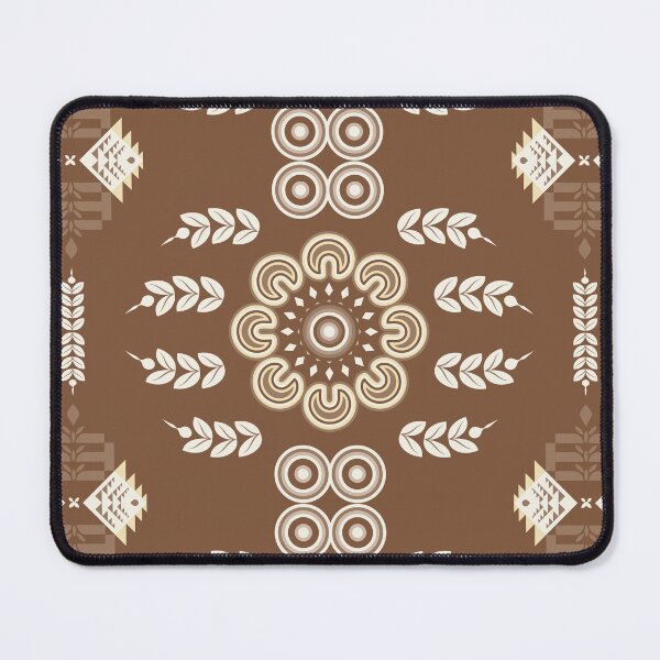 Item preview, Boho Folk Floral Pattern in Earthy Brown Scandinavian Textile Design designed and sold by CHANCHANAI.