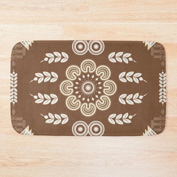 Item preview, Boho Folk Floral Pattern in Earthy Brown Scandinavian Textile Design designed and sold by CHANCHANAI.