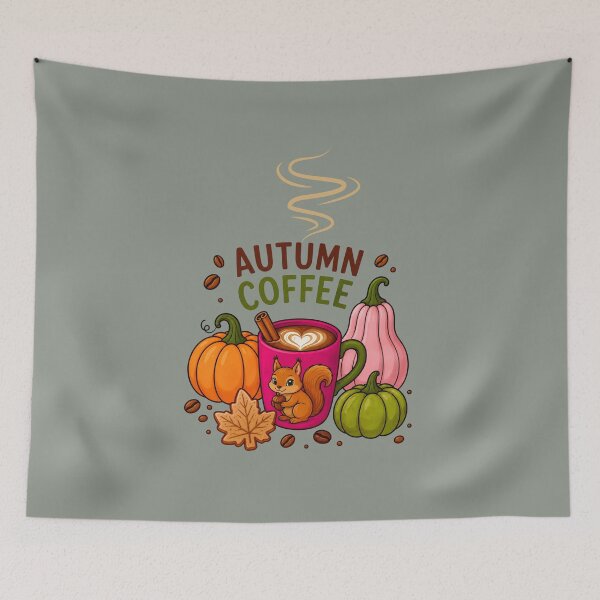 Item preview, Autumn Coffee – Cute Squirrel Pumpkin Mug Fall Vibes designed and sold by Aimetoi.