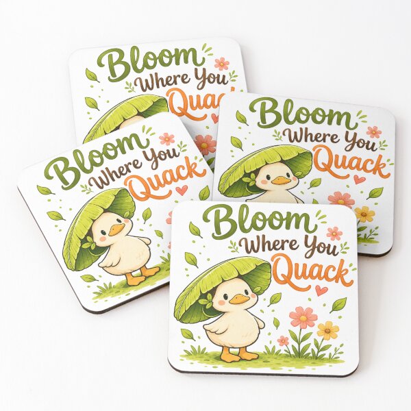 Item preview, Bloom Where You Quack – Cute Duck Inspirational Quote | Kawaii Duck Cartoon | Positive Nature Aesthetic Gift designed and sold by CRAZZYDOODLES.