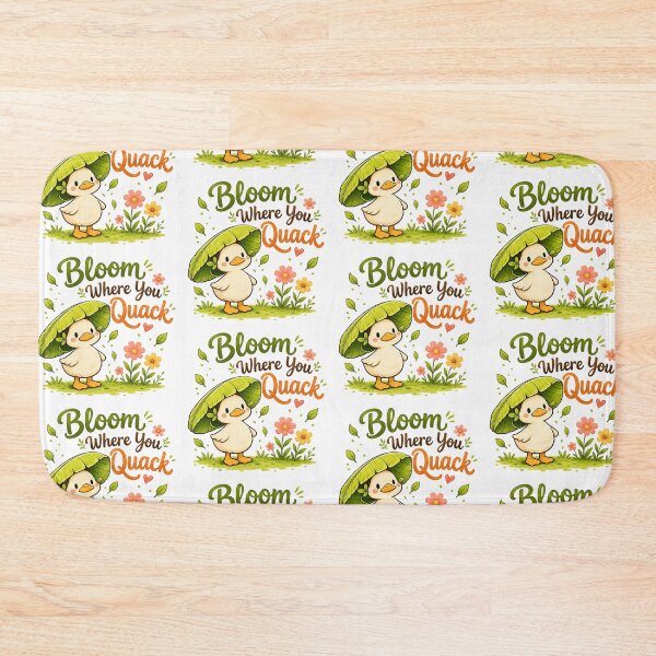 Item preview, Bloom Where You Quack – Cute Duck Inspirational Quote | Kawaii Duck Cartoon | Positive Nature Aesthetic Gift designed and sold by CRAZZYDOODLES.