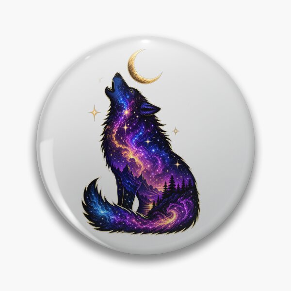Item preview, Cosmic Howling Wolf - Galaxy Night Sky Landscape designed and sold by Wear-X.