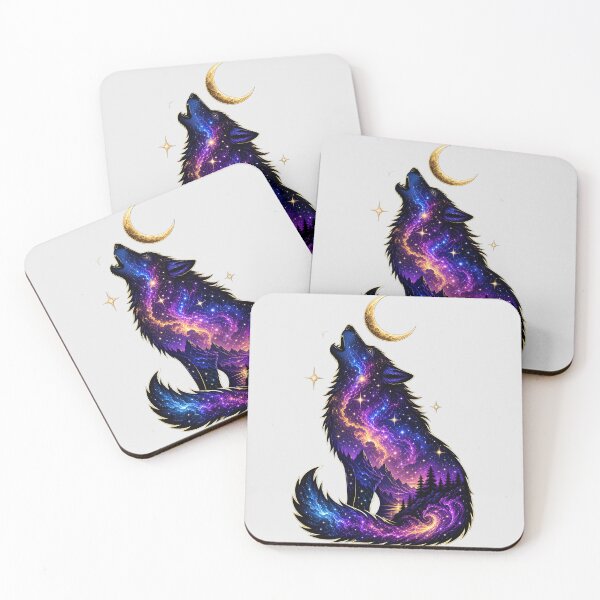 Item preview, Cosmic Howling Wolf - Galaxy Night Sky Landscape designed and sold by Wear-X.