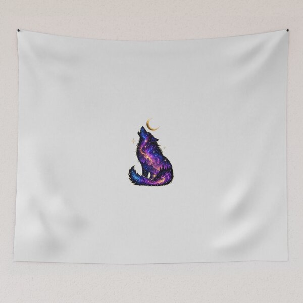 Item preview, Cosmic Howling Wolf - Galaxy Night Sky Landscape designed and sold by Wear-X.