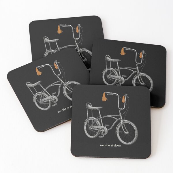 Item preview, We Ride at Dawn Orange Tassels (white text) | Dragster Bike | Banana Seat Bike | Gen X Nostalgia Shirt | 70s Childhood Retro Christmas Birthday designed and sold by The Frog.