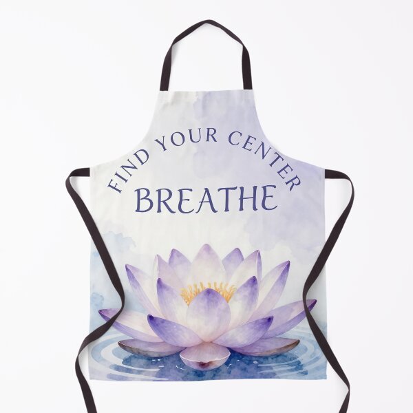 Item preview, Find Your Center Breathe Lotus Flower Watercolor Meditation Zen Yoga Poster designed and sold by FestivityFinds.