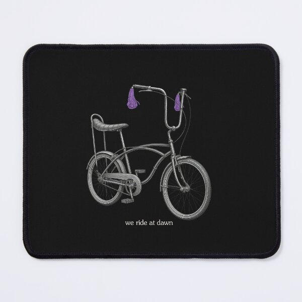 Item preview, We Ride at Dawn Purple Tassels (white text) | Dragster Bike | Banana Seat Bike | Gen X Nostalgia Shirt | 70s Childhood Retro Christmas Birthday designed and sold by The Frog.