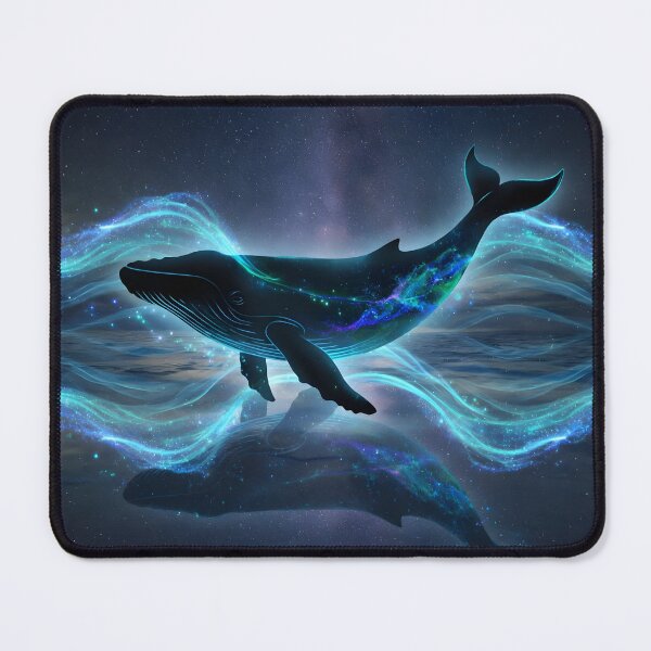 Item preview, Cosmic Galaxy Whale – Glowing Bioluminescent Ocean Space Art designed and sold by DreamyWallVibes.