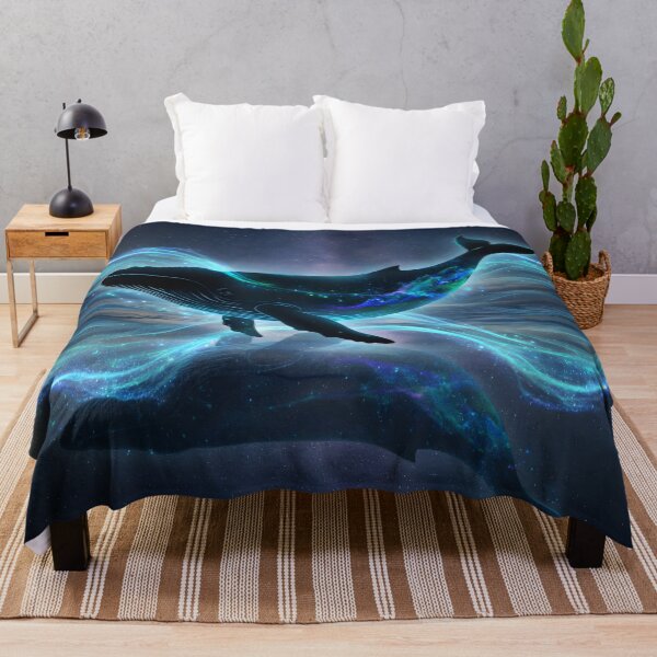 Item preview, Cosmic Galaxy Whale – Glowing Bioluminescent Ocean Space Art designed and sold by DreamyWallVibes.