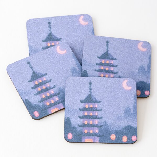 Item preview, Japanese Pagoda Night Reflection designed and sold by YohakuPause.