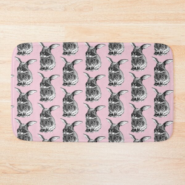 Item preview, Cute black bunny baby pencil sketch pink background designed and sold by bee-denham-art.