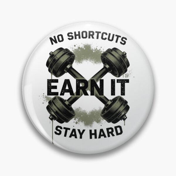 Item preview, No Shortcuts Earn It Stay Hard Crossed Dumbbells Gym Workout Motivation T-Shirt designed and sold by FestivityFinds.