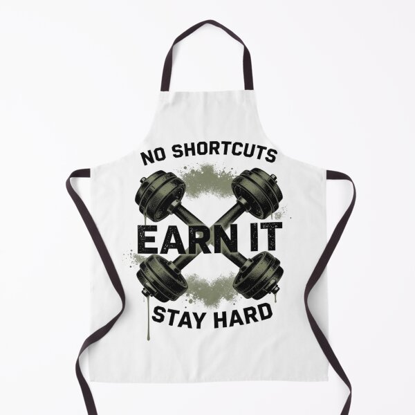 Item preview, No Shortcuts Earn It Stay Hard Crossed Dumbbells Gym Workout Motivation T-Shirt designed and sold by FestivityFinds.