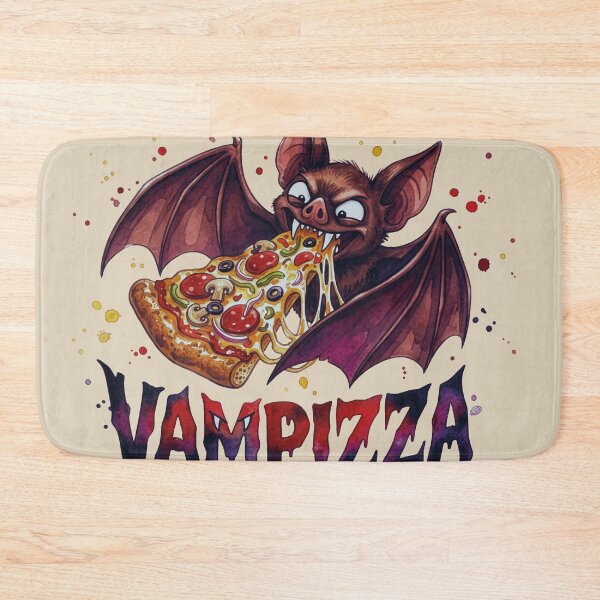 Item preview, Vampizza - Funny Vampire Bat Eating Pizza designed and sold by chriswo-design.