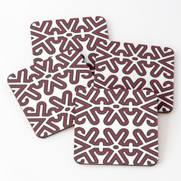 Item preview, Traditional Tribal Symmetry – Clean Maroon & Black Geometric Pattern designed and sold by Biz PNG.