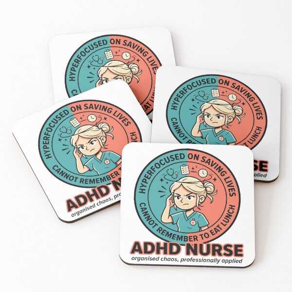 Item preview, ADHD Nurse Humor Gift: Hyperfocused on Saving Lives Funny Badge designed and sold by Osmose-Studio ⭐⭐⭐⭐⭐.