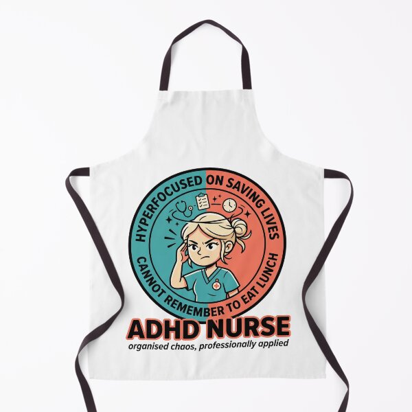 Item preview, ADHD Nurse Humor Gift: Hyperfocused on Saving Lives Funny Badge designed and sold by Osmose-Studio ⭐⭐⭐⭐⭐.