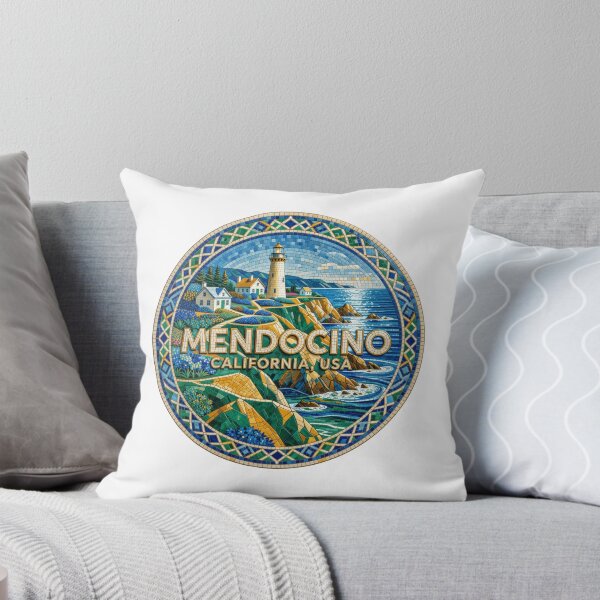 Item preview, Mendocino Coastal Cliffs Mosaic Travel Sticker Summer Souvenir designed and sold by Imaginarium of Chaos falcon88 .