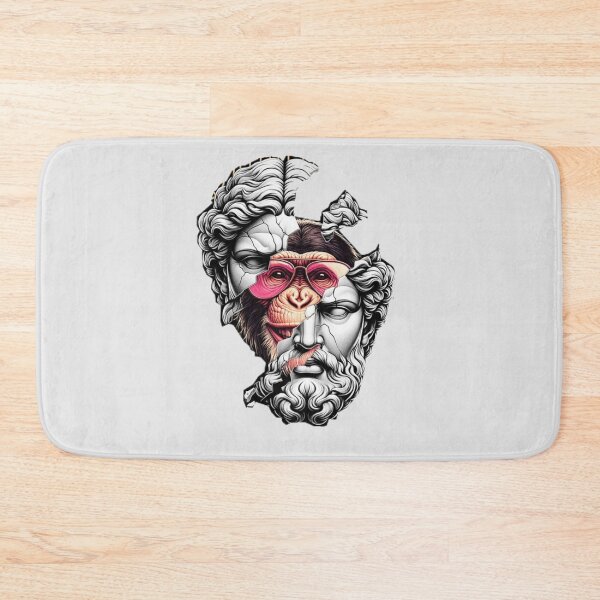 Item preview, Shattered Greek Statue Revealing Cool Monkey in Pink Sunglasses Surreal Pop Art Design designed and sold by Lineesh Kumar.