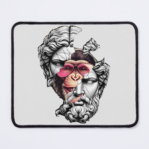 Item preview, Shattered Greek Statue Revealing Cool Monkey in Pink Sunglasses Surreal Pop Art Design designed and sold by Lineesh Kumar.
