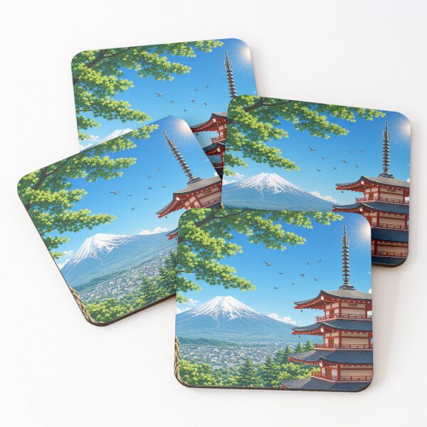 Item preview, Chureito Pagoda under the summer sun designed and sold by Pixel Otaku Gallery.