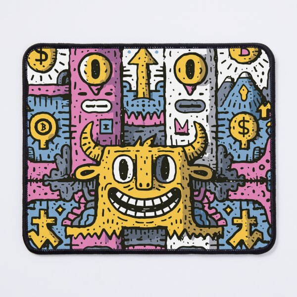 Item preview, Smiling Bull Monster Financial Doodle Vision designed and sold by Romgora.