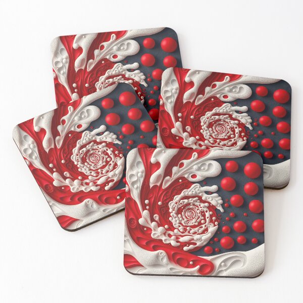 Item preview, Abstract Red and White Spiral designed and sold by Vicky Brago-Mitchell®.