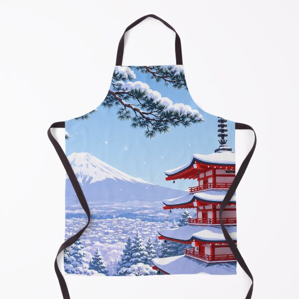 Item preview, Chureito Pagoda under the snow facing Mount Fuji designed and sold by Pixel Sakura Gallery.