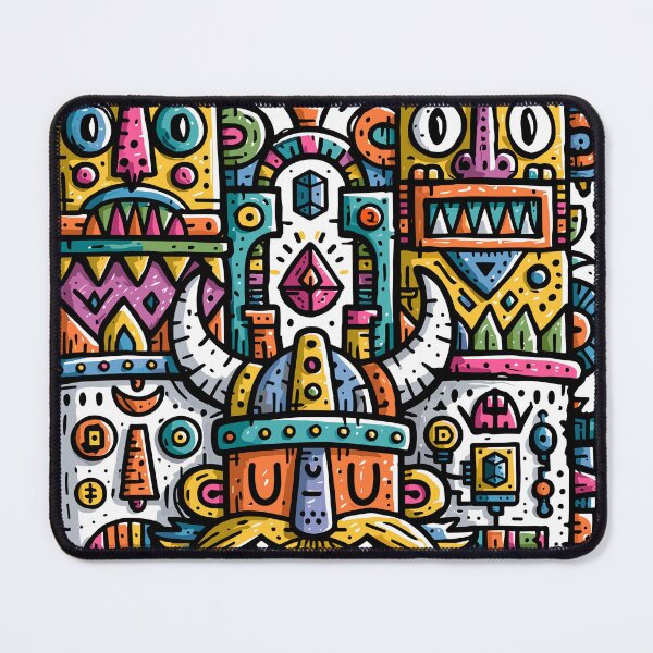 Item preview, Colorful Psychedelic Tribal Totem Art designed and sold by Romgora.