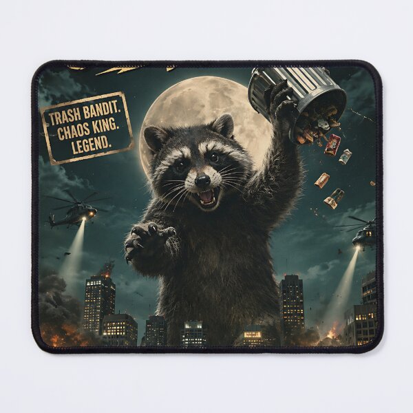 Item preview, Jimothy Trash Bandit Chaos King Raccoon Poster designed and sold by Jaideep Walia.
