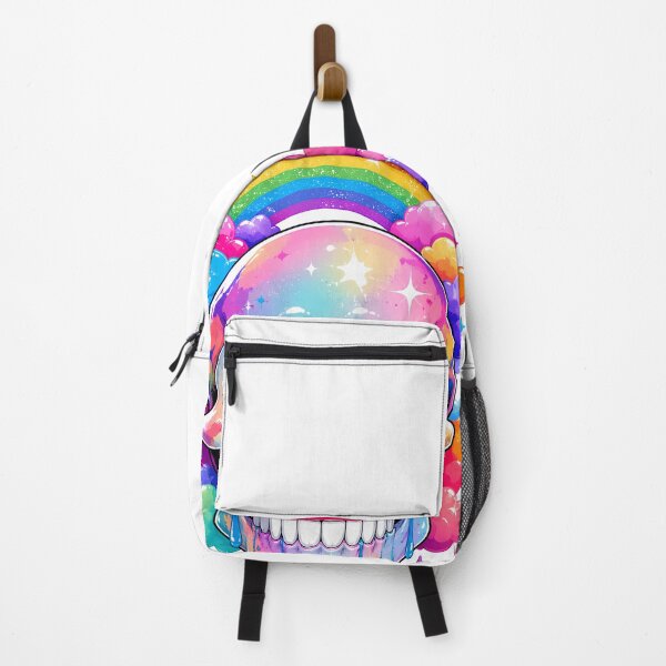 Item preview, Rainbow Melting Skull with Neon Candy Clouds Pop Art Illustration designed and sold by StormVape.