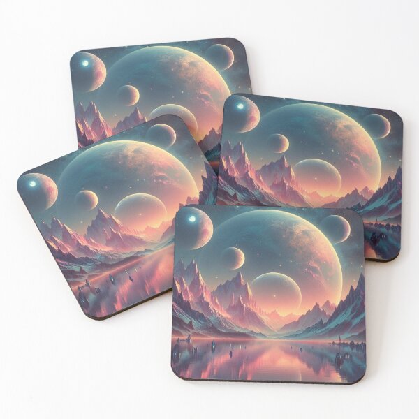 Item preview, Neon Nebula Dreams: Surreal Cosmic Mountain V3 designed and sold by DODObakr.