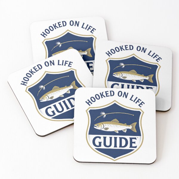 Item preview, Hooked on Life Fishing Guide Vintage Trout Fly Fishing Badge T-Shirt designed and sold by FestivityFinds.