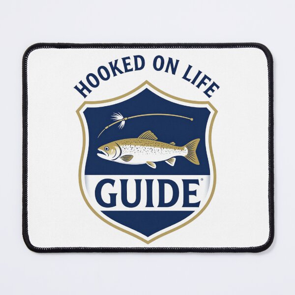 Item preview, Hooked on Life Fishing Guide Vintage Trout Fly Fishing Badge T-Shirt designed and sold by FestivityFinds.