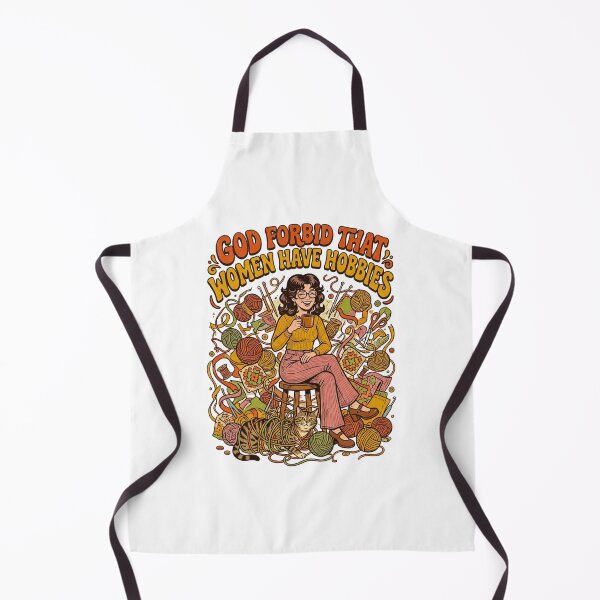 Item preview, God Forbid Women Have Hobbies - Funny Retro Crochet & Knitting designed and sold by BumbleBloom7.