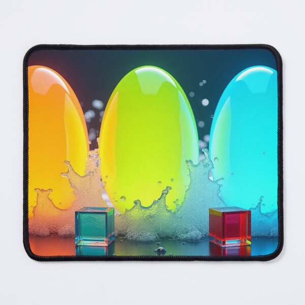 Item preview, Colorful Neon Abstract Eggs with Water Splash. designed and sold by fbtrisha.