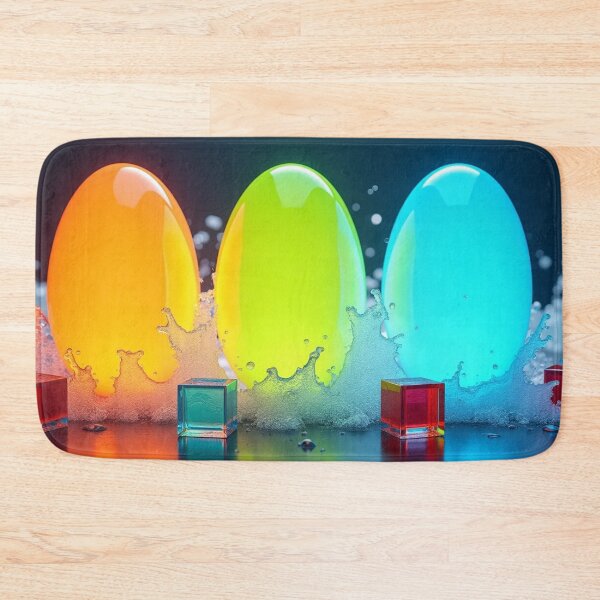 Item preview, Colorful Neon Abstract Eggs with Water Splash. designed and sold by fbtrisha.