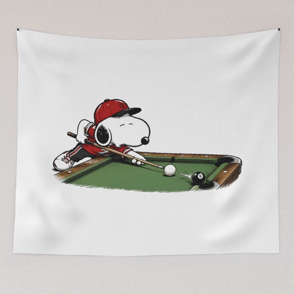 Item preview, Snoopy Playing Pool Shot | Funny Billiards Fan Art designed and sold by artizallart.